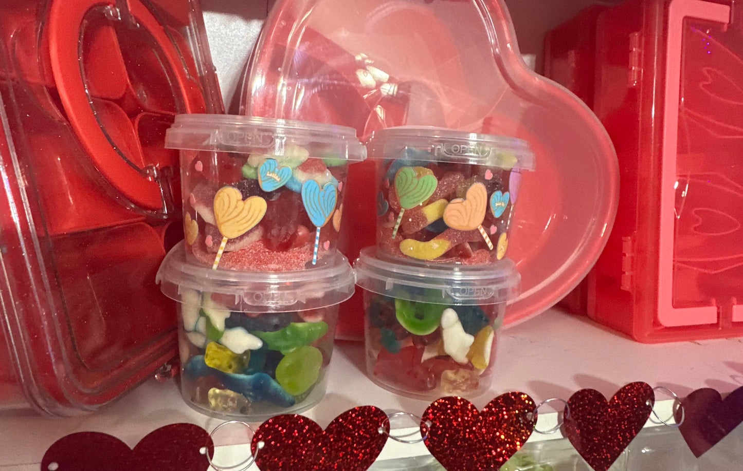 2 of the 1/2 lb BUCKETS filled with candy