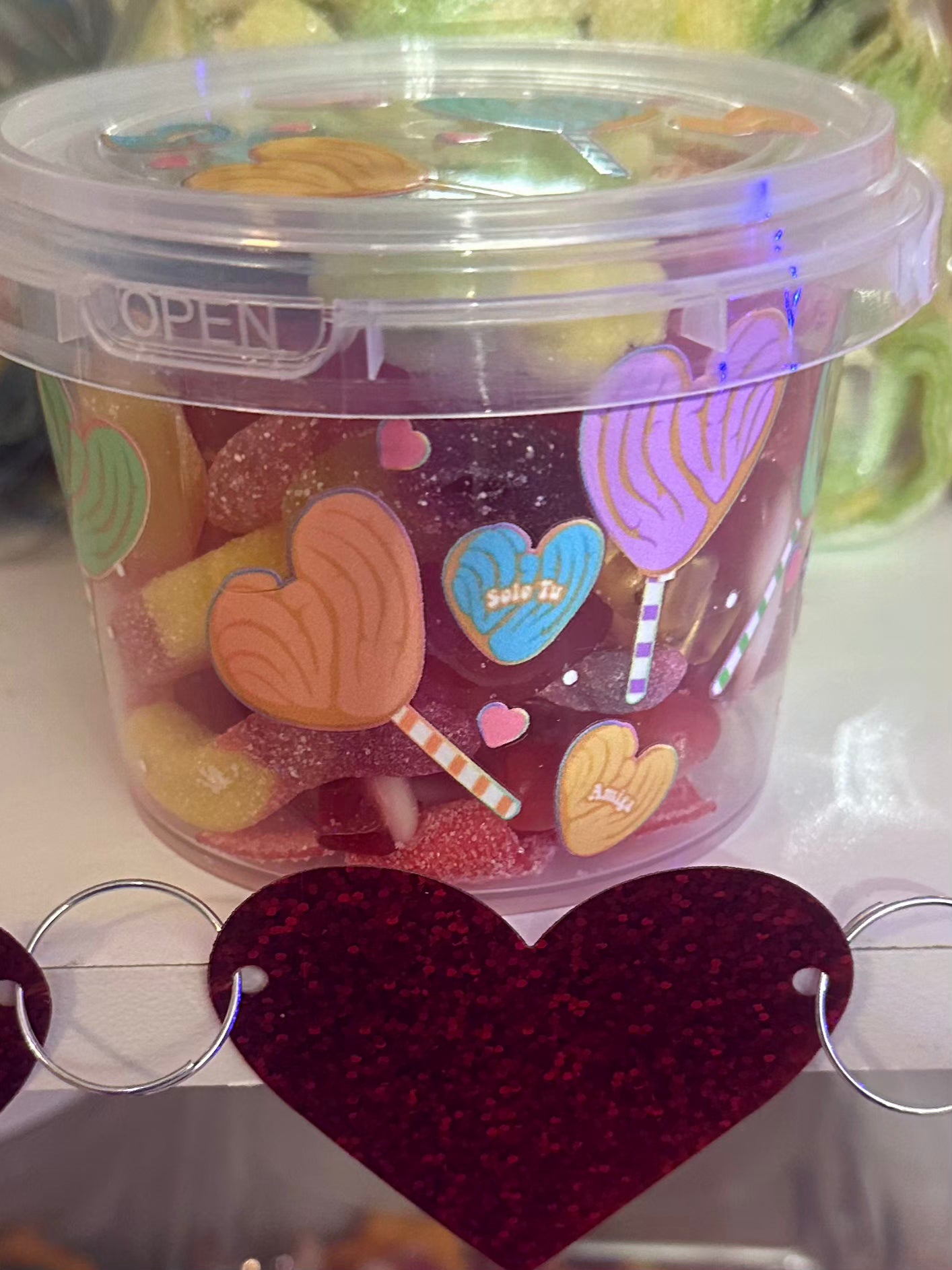 1 of the 1/2 lb BUCKETS filled with candy